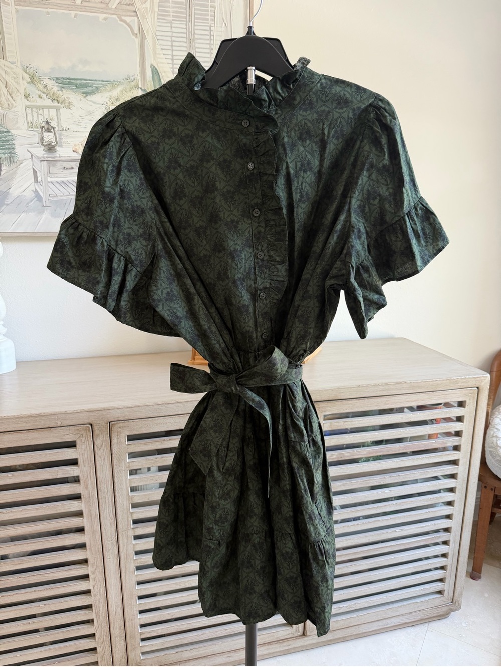 Sugarlips Olive and Black Dress with Belt